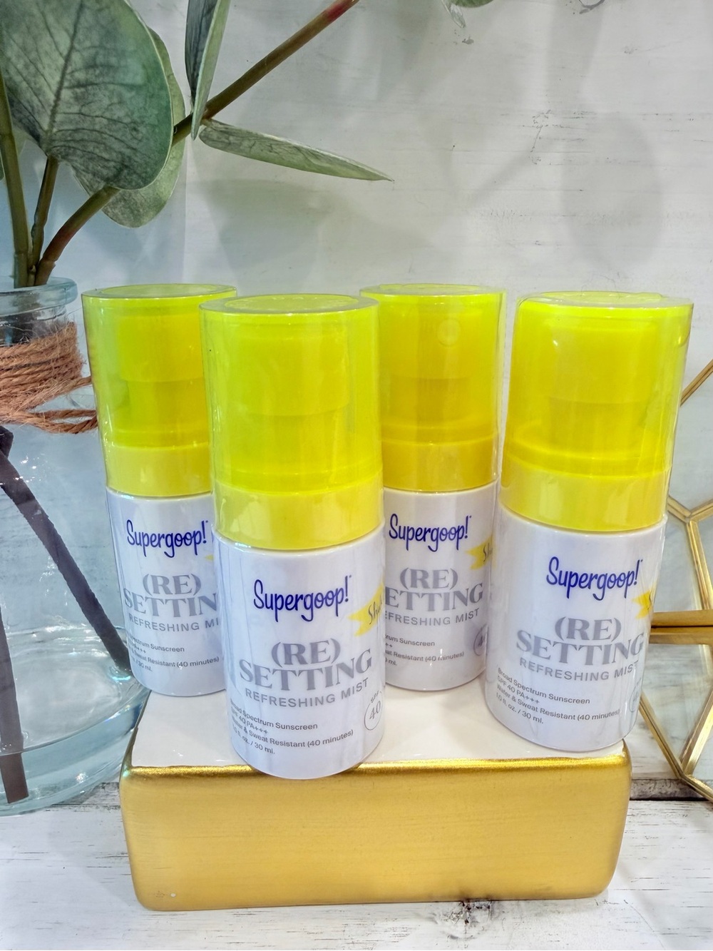 Supergoop! (RE)SETTING SPF 40 Makeup Setting SPF 40 VEGAN Sunscreen Bundle of 4